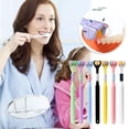thumbnail image 3 of 3 Sided Toothbrush Adult Three Headed U-shaped Macaron Color H8C3, 3 of 8
