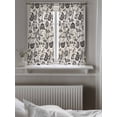 thumbnail image 5 of Black Spring Floral Curtains 54 Inch Length,Sheer Curtains for Bedroom Living Room Window Summer Botanical Farmhouse Vintage Rod Pocket Drapes Kitchen Curtains Small Half Window 52"x54" 2 Panels, 5 of 6