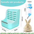 thumbnail image 4 of Kit Comedero  Bebedero Para Conejo Cuyos Chinchillas Malubero Azul Blanco, 4 of 4