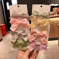 thumbnail image 3 of DPTALR Fresh Floral Bow Hairpin Children's Clip Set Cute Bangs Clip Side Clip Hairpin, 3 of 3