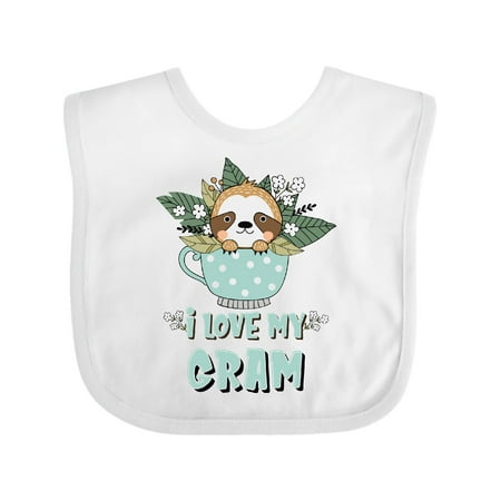 

Inktastic Teacup Raccoon I Love My Gram Gift Baby Boy or Baby Girl Bib