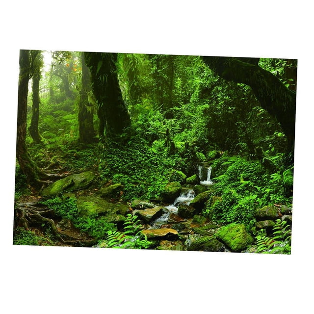 serony Aquarium Background 3D Background Poster Fish Sticker Wall Decorations Tank 61x41cm Grass Green 61x41cm