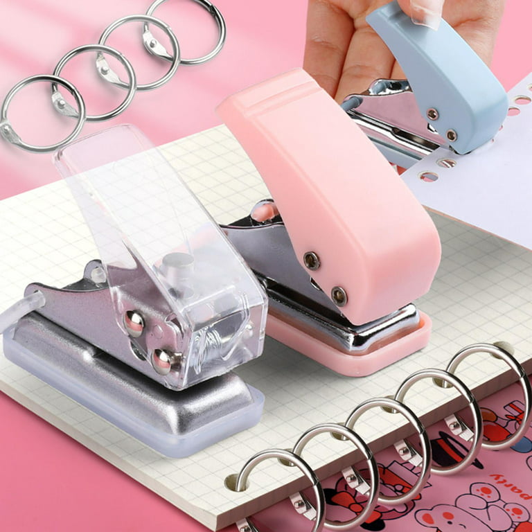 Handheld Mini Single Hole Puncher Punch for Punching Ordinary Paper, Handbook Hole 1/4 inch Children Gift Labor Saving Compact Durable Tool 