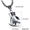 thumbnail image 5 of Pendentif Chaîne Gant de Boxe Punk en Acier Inoxydable pour Hommes et Femmes, Argent (Hommes), 5 of 5