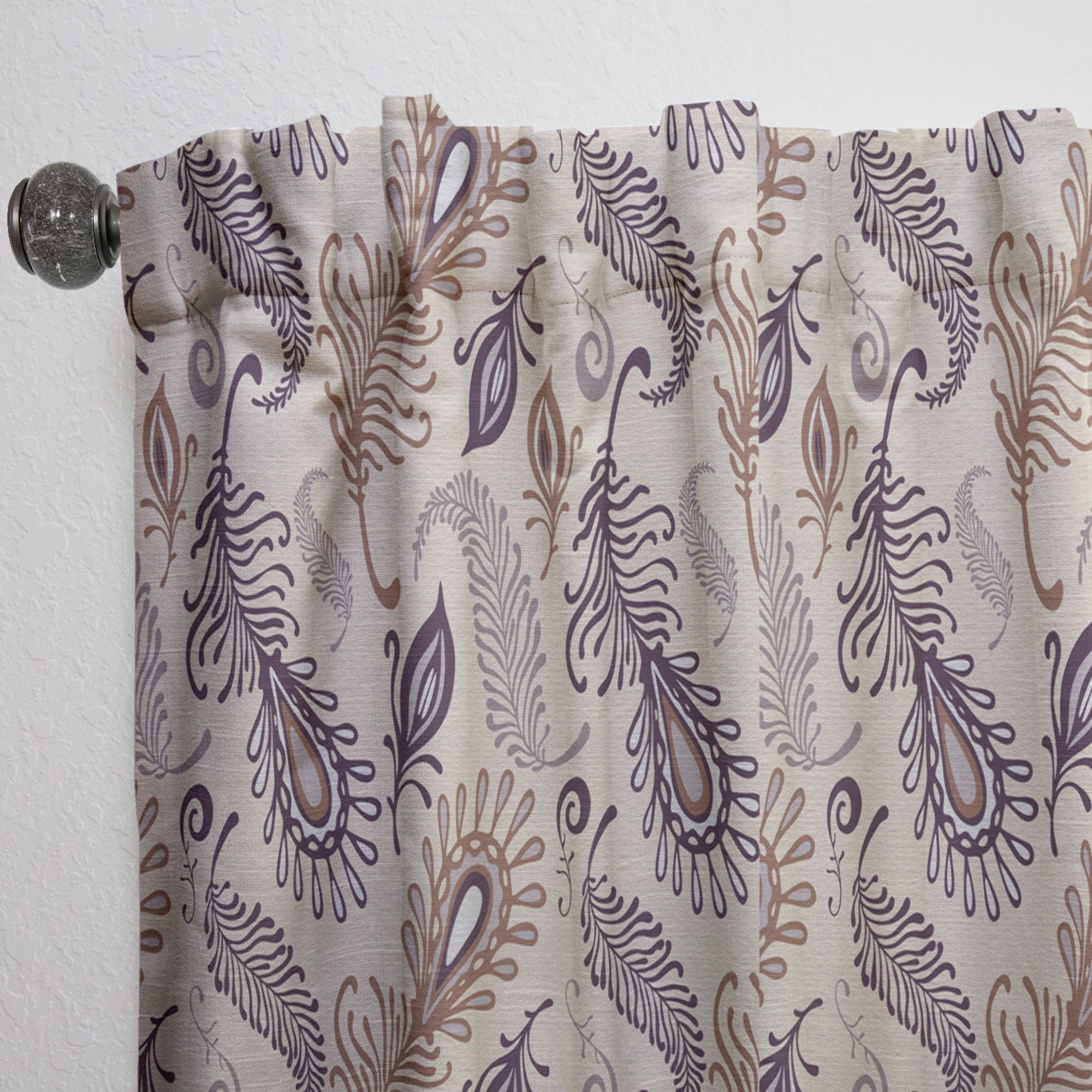 Designart 'Different Feather Pattern' Southwestern Curtain Panel