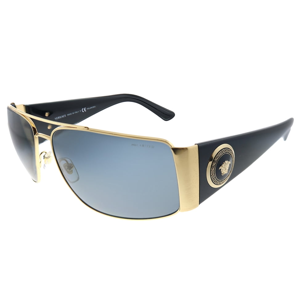 Versace - Versace Mens Sunglasses (VE2163) Gold/Grey Metal - Polarized ...