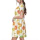 thumbnail image 2 of Easygdp Colorful Lemons para Vestido Transpirable de Mujer, Vestido Suelto de Manga Corta con Pliegues y Bolsillos para el Verano, 2 of 6