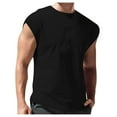 thumbnail image 1 of Men's Vest Casual Sleeveless Beach Retro Summer Solid Color Round Neck Sleeveless Vest3XL, 1 of 4
