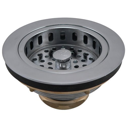 Keeney K5445DSBN Brass Drop Post Basket Kitchen Sink Strainer, Brushed