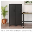 thumbnail image 4 of Space Solutions 53.38"H 4 Shelf Metal Storage Locker Cabinet 3" Riser Legs Black, 4 of 11