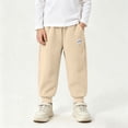 thumbnail image 4 of LUGOGNE Boys Jogger Pants Warm Fleece Lined Active Sweatpants Textured Kids Fall Winter Clothing with Pockets Beige,Size 2 T, 4 of 9