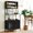 Black, variant on Demi Bonn 67" Baker's Rack with Power Outlet and Storage Shelves, Microwave Stand with Louvred Door Cabinets for Home, Dining Room, Black