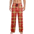 thumbnail image 3 of dazeni Mens Christmas Plaid Pajama Pants Straight Leg Bottoms Pants Elastic Waisted Sleep PJs with Pockets E XXL, 3 of 8