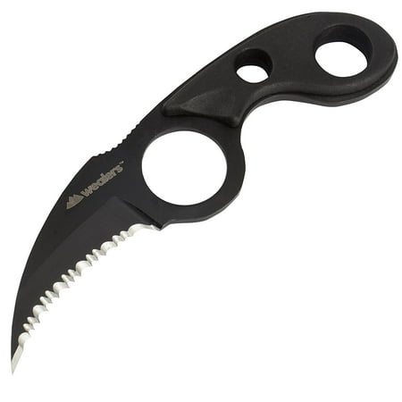 - Wealers Tactical Hunting Neck Knife With Sheath Black Blade, Steel Handle 5.5 Inches