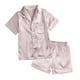 thumbnail image 1 of 2Pcs Red Satin Pyjamas Kids Sets Boys Girls Solid Silk Children's Pajamas Clothes Toddler Lounge Pjs 2-12T Christmas Clothing, 1 of 4
