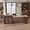 Walnut+MDF+Dining Room, variant on LHYY 80-inch Expandable Kitchen Island with Dining Table,Marble-Grain Countertop with Power Outlet,Mobile Storage Cart with Cabinet 2 Drawers,Walnut Finish Kitchen Prep Table