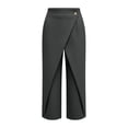 thumbnail image 4 of Levmjia Women High Waisted Wide Leg Capri Pants Solid Color Elegant Casual Dressy Trousers with Functional Pockets Zipper Front Office Work Wear, 4 of 8