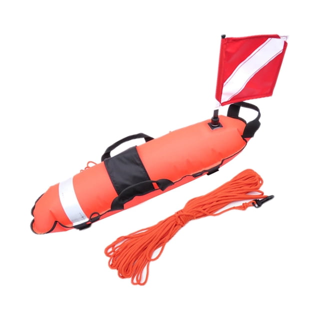 tamizeot Bouée de Plongée en Apnée avec Cordes de 25M Pêche Libre Lance de Plongée Rouge pour Rouge 83x25x25cm