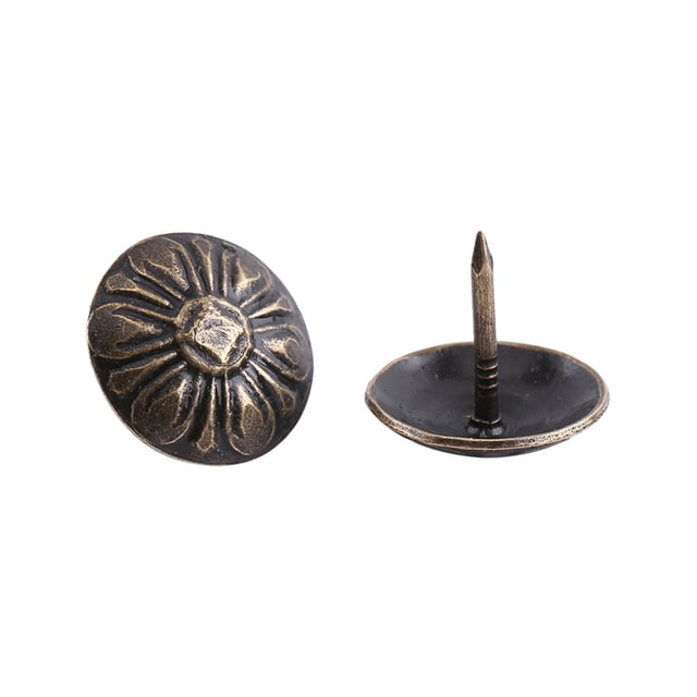 100 clavos de tapicería vintage de bronce para muebles, sofás, zapatos, puertas, tachuelas decorativas