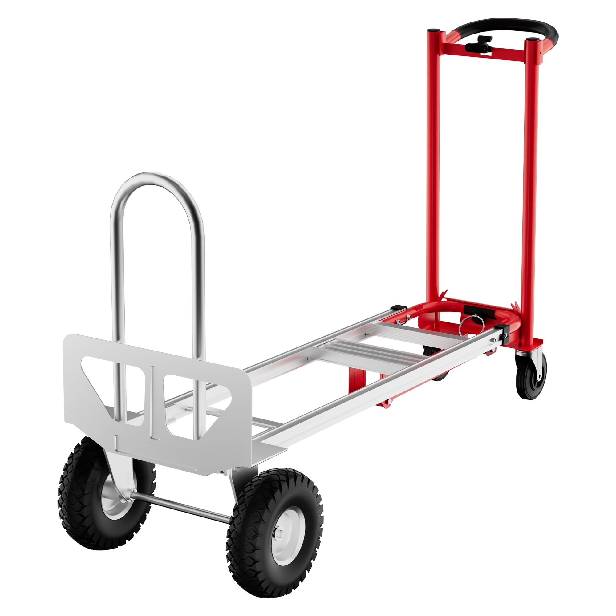 Mescukay 3 in 1 Folding Hand Truck, Heavy Duty Convertible Dolly with Wheels and Elastic Straps, Portable Collapsible Cart for Moving Home, Office, Warehouse, Supermarket