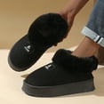 thumbnail image 3 of Women's Platform Booties Suede Fleece Lined Anti Slip Snow Ankle Boots Fluffy Winter Warm Walking Work Shoes, 3 of 9