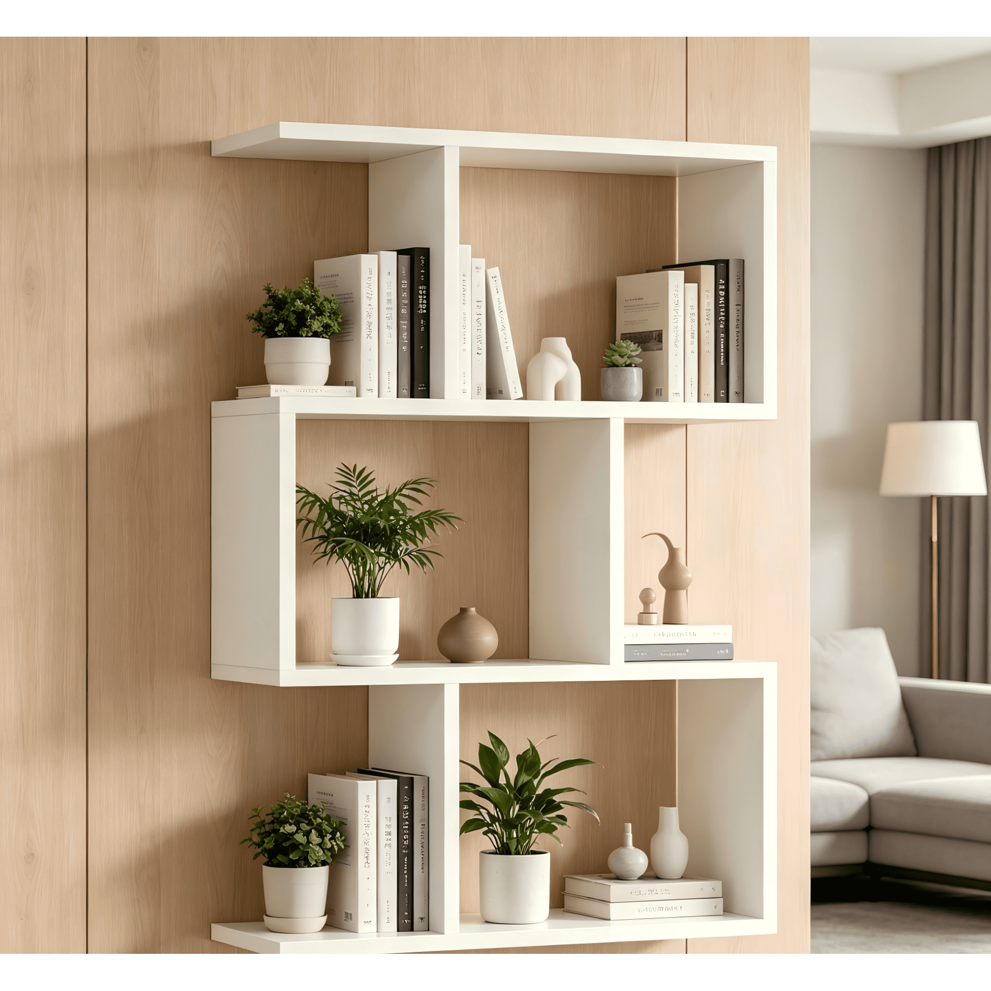 Leumius 3-Shelf Bookcase,Freestanding Book Shelf, Home Office Bookcase, Storage Shelving Unit for Bedroom, Living Room,White