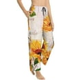 thumbnail image 2 of Disketp Sunflower Print Women'S Comfy Pajama Pants Casual Drawstring Palazzo Lounge Wide Leg Pants, 2 of 9