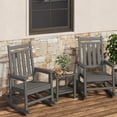 thumbnail image 1 of Patio Furniture HDPE Rocking Chair Outdoor Set of 2 with Side Table Poly High Back Porch Rocker Chairs for Adults All Weather Resistant Furniture for Patio Front Porch Gray, 1 of 9