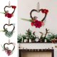thumbnail image 1 of Corona de flores artificiales en forma de corazón – Decoración de puertas de pared de ratán, 15 cm, azul/rosa/rojo, regalo romántico de boda de San Valentín, decoración para el respaldo de la silla, 1 of 6