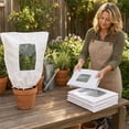 thumbnail image 6 of Winter Plants Cover with Clear Window Drawstring Non Woven Blanket Jacket Frost Protection for Outdoor Fruit Trees Potted Plants Shrubs Garden Cold Wind Antifreeze Tree, White a, 23.6 X 31.5 In, 6 of 7