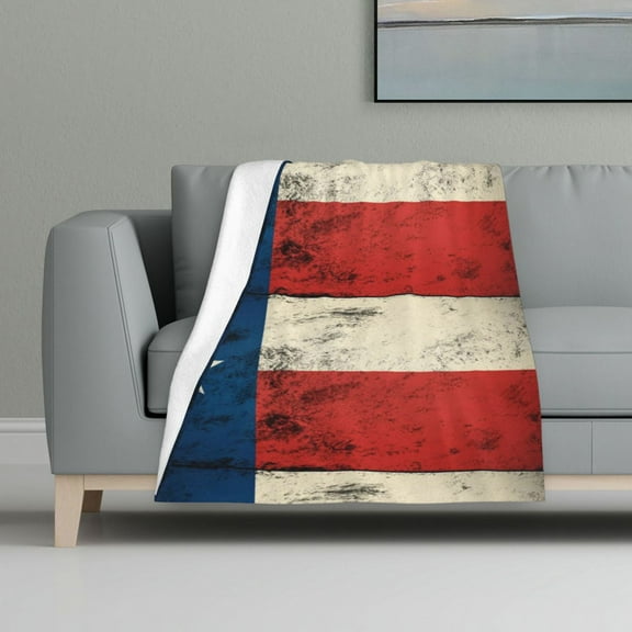 Texas Flag Distressed Flannel Fleece Blanket All Season Flannel Throw For Sofa Bed Car Outdoor Home 32x48 Inch