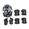 thumbnail image 3 of Kit de 7 cascos de bicicleta para niños con rodilleras, coderas y muñequeras, protectores portátiles para coderas y rodilleras, equipo de protección Negro, 3 of 8