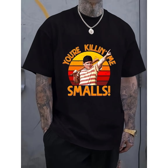 Men'S "You're Killing Me Smalls" Graphic Tee - Casual Crew Neck, Short Sleeve, Lightweight Polyester Blend, Perfect for Spring & Summer, Everyday Tshirt | Bold Print Tee | Comfortable Fit