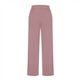 thumbnail image 7 of Womens Sweatpants Wide Leg High Elastic Waist Side Slit Trousers Casual Loose Sports Workout Pants With Pockets (L, Pink), 7 of 7