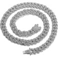 thumbnail image 1 of Gold Chain For Men,13mm Cuban Link Chain 18k Real Gold Plated/platinum White Gold Finish Gift, 1 of 5