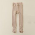 thumbnail image 3 of Tanhomme Girls Leggings Warm Winter Running Tights for Kids Autumn And Winter Fleece Thickened Children's Pantyhose Baby Leggings Solid Color Cotton Socks Length Pants Pantyhose For Winter Stocking, 3 of 3