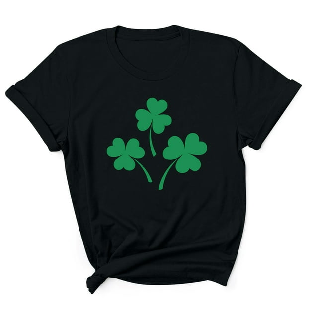 Besolor T-Shirts de la Saint-Patrick pour Femmes, Imprimé Trèfle, Manches Courtes, Col Rond Décontracté, Été, Graphiques