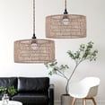 thumbnail image 3 of AMERTEER [Handmade Rattan Lamp Shade] Handmade Rattan Pendant Lamp Shade - Open Weave Design  Compatible with Standard Lighting Fixtures  for Living Room  Bedroom  Dining Room - Home Deco, 3 of 6