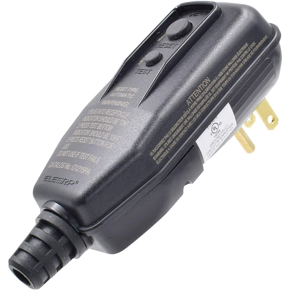 ELEGRP GFCI Plug,15 Amp,3Prong,515P,Auto Reset,Grounding,G1215PA,UL