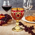 thumbnail image 4 of Vintage Brass Chalice Cup - Handcrafted Embossed Goblet for , Communion & Weddings - Style Decorative Drinking Cup with Royal Design, 4 of 8