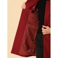 thumbnail image 5 of INSPIRE CHIC Manteau d'Hiver pour Femme à Col Montant, à Simple Boutonnage, Long Mi-Cuisse, Rouge, P, 5 of 5