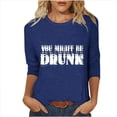 thumbnail image 3 of TaTaai Women's Day Printed T Shirt 3/4 Sleeve Round Neck Casual Loose Fit Top Fashion Pullover Soft Comfortable Blouse for Spring Summer Daily Party Wear Gift, 3 of 5