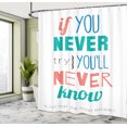 thumbnail image 5 of Ambesonne Saying Shower Curtain, Inspiration Philosophy, 69"Wx84"L, Coral Blue Jade Green, 5 of 5