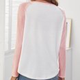 thumbnail image 5 of Moda mujer casual manga larga o-cuello patchwork señoras tops camiseta blusa Fridja fhghd1290, 5 of 5