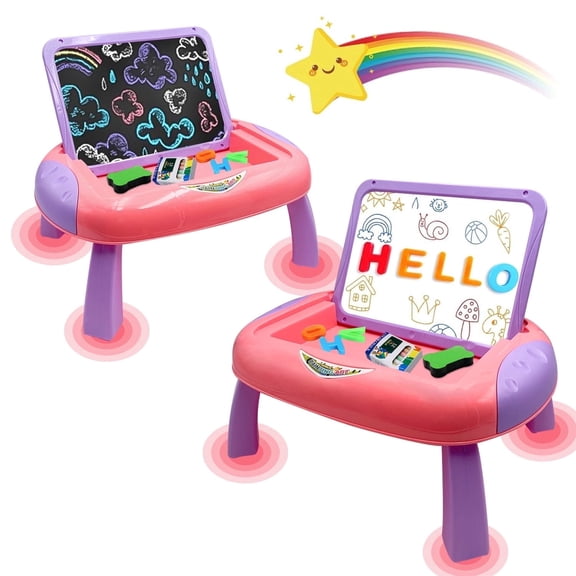 Learning Toys for 2 3 4 5 6 Years Old Boys Girls, Educational Toddlers Toys for 2 3 4 Year Old Boys Girls, Drawing Board for Toddlers 1-3 Birthday Gifts(Pink)