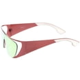 thumbnail image 3 of Futuristic Oversize Metal Cutout Rubberized Arm Insert Mirrored Shield Sunglasses 64mm (Red / Pink Mirror), 3 of 4