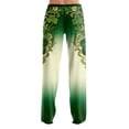 thumbnail image 6 of Fgvctg St. Patrick's Day Womens Pajamas Loose Wide Leg Sleepwear Pajama Pants Lucky Shamrock Clover Print High Waisted Pj Fall Spring Drawstring Lounge Pants with Pockets Army Green XL, 6 of 6