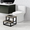 thumbnail image 6 of Step Stool, Bedside Steps for High Beds with Round Corners, 2 Steps Footstool for Adults, Metal and Wood Stepping Stool for Kitchen Bedroom, Load 500 LB, Black, 6 of 10