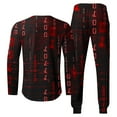 thumbnail image 5 of Ecqkame Men's Tracksuit Casual Sweatsuits Crew Neck Long Sleeve Colorful Print Shirt and Shorts 2 Piece Fall Outfit F-Red XXXXL on Clearance, 5 of 5