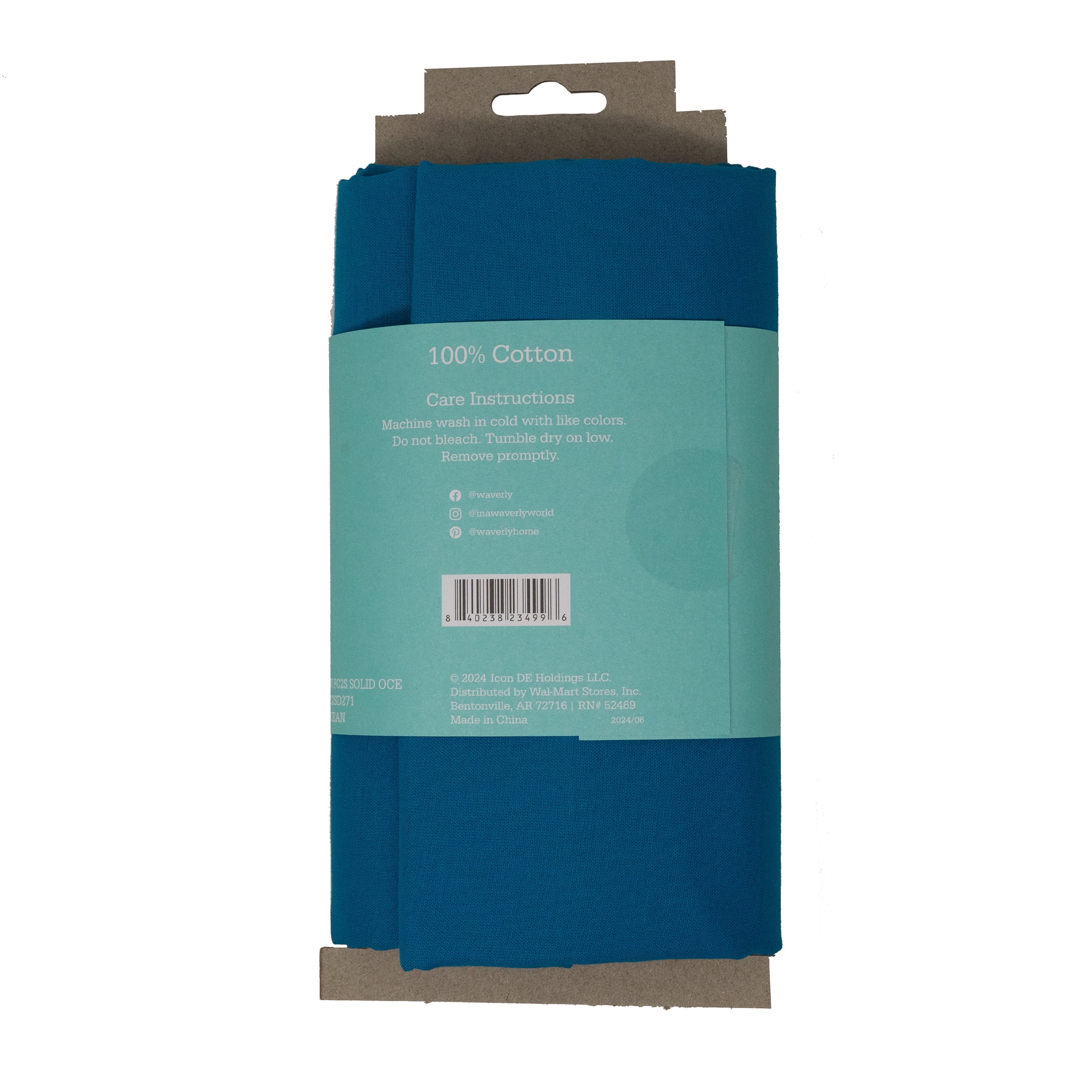 Waverly Inspirations 2 Yard Cut 100% Cotton Solids Fabric, Ocean, 44" Wide for Quilting & Sewing